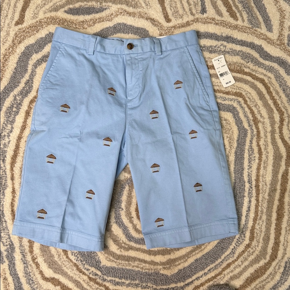Brooks Brothers blue shorts with tiki huts